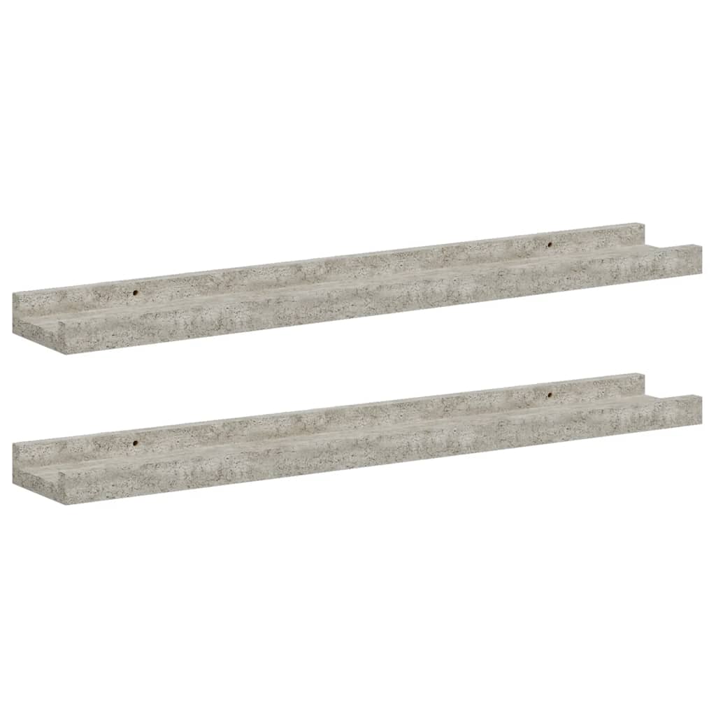 vidaXL Wall Shelves 2 pcs Concrete Grey 60x9x3 cm