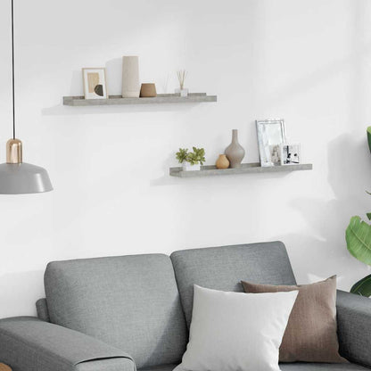 vidaXL Wall Shelves 2 pcs Concrete Grey 60x9x3 cm
