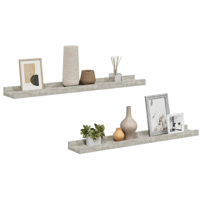 vidaXL Wall Shelves 2 pcs Concrete Grey 60x9x3 cm