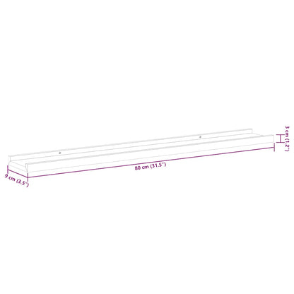 vidaXL Wall Shelves 2 pcs Concrete Grey 80x9x3 cm
