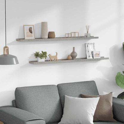 vidaXL Wall Shelves 2 pcs Concrete Grey 100x9x3 cm