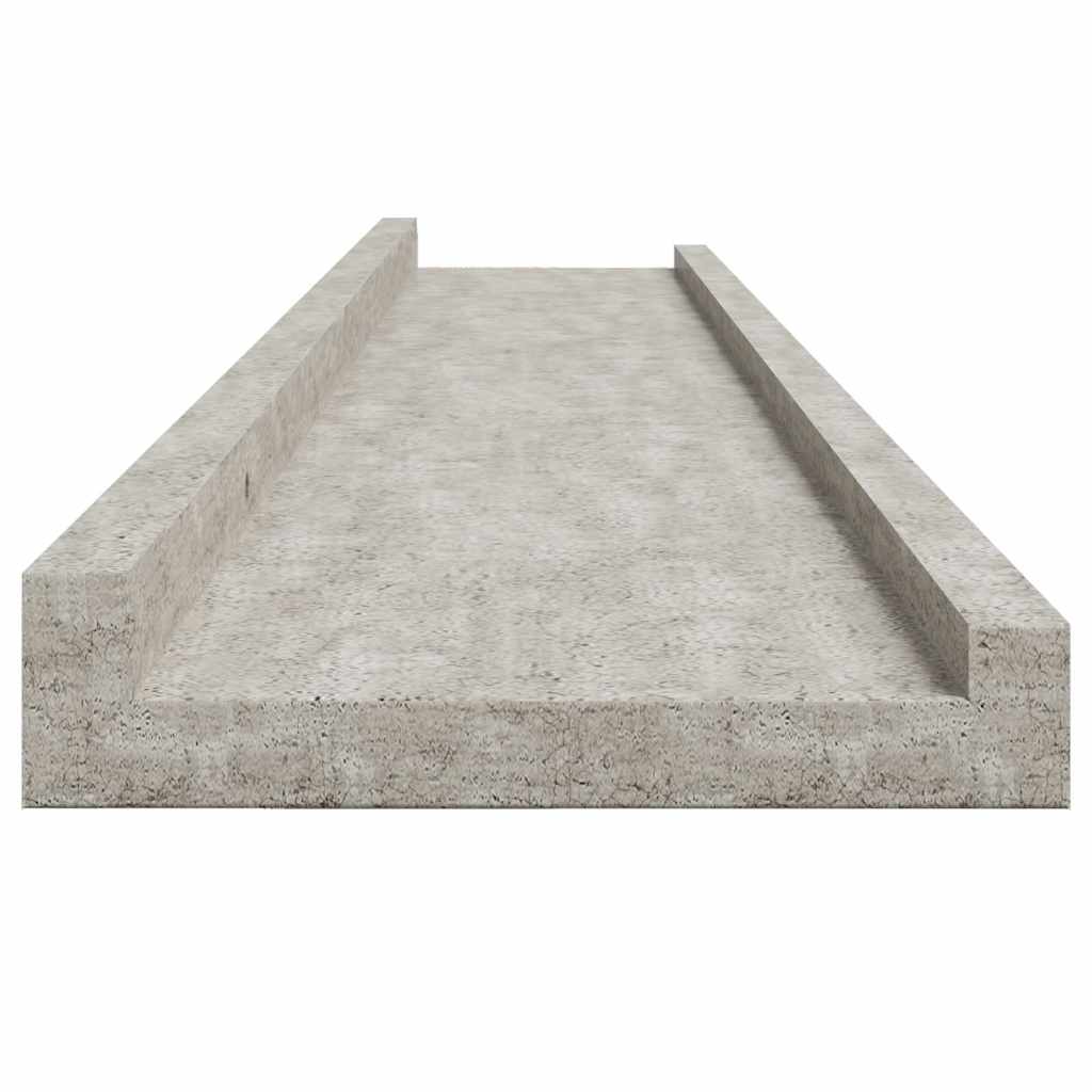 326702 vidaXL Wall Shelves 2 pcs Concrete Grey 100x9x3 cm