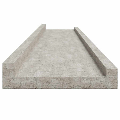 326702 vidaXL Wall Shelves 2 pcs Concrete Grey 100x9x3 cm