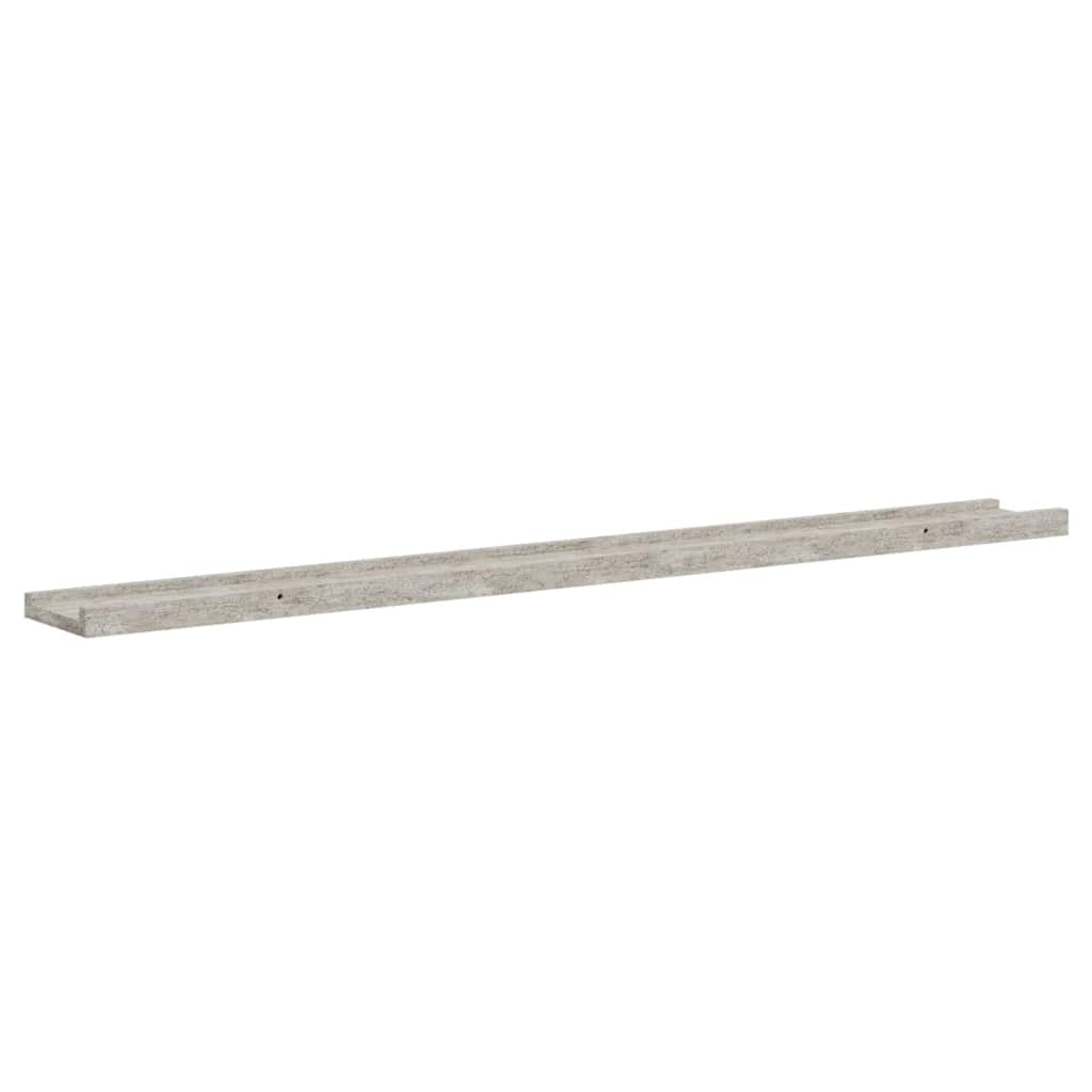 326702 vidaXL Wall Shelves 2 pcs Concrete Grey 100x9x3 cm