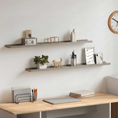 vidaXL Wall Shelves 2 pcs Concrete Grey 100x9x3 cm