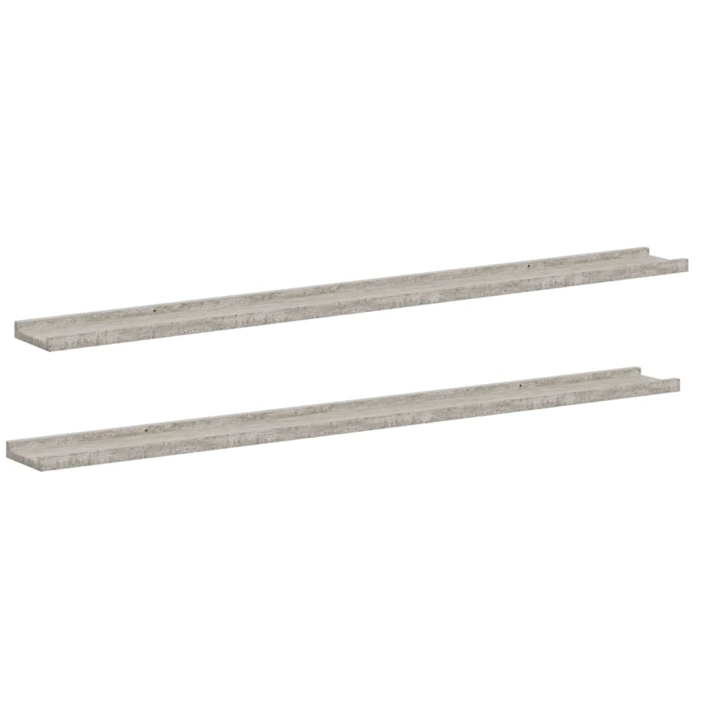 326703 vidaXL Wall Shelves 2 pcs Concrete Grey 115x9x3 cm