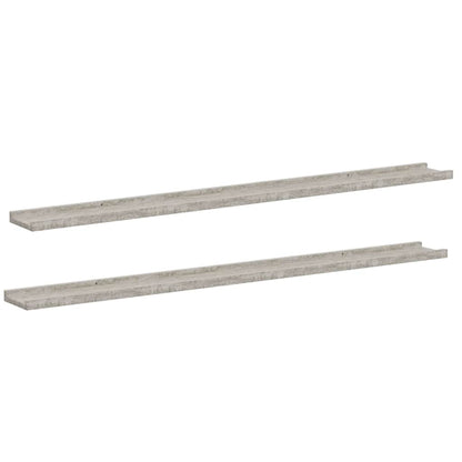 326703 vidaXL Wall Shelves 2 pcs Concrete Grey 115x9x3 cm