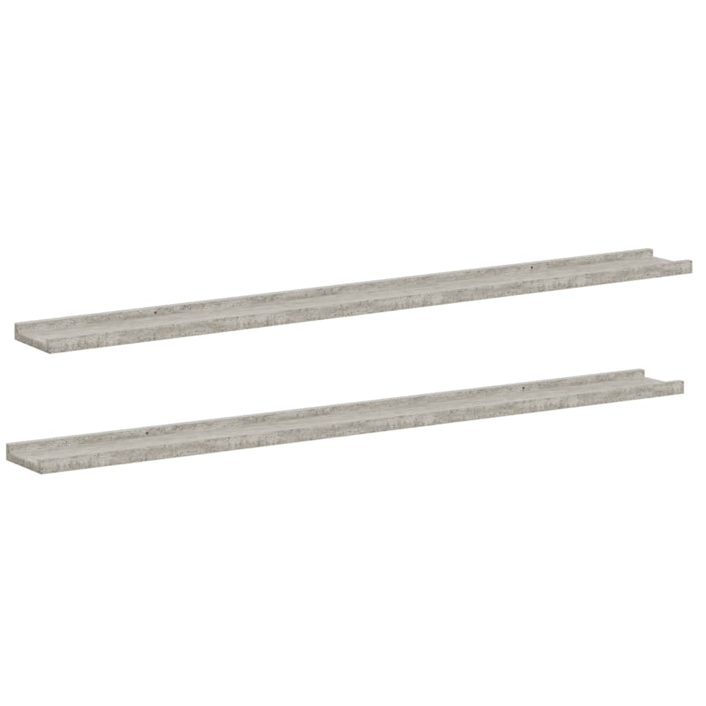 vidaXL Wall Shelves 2 pcs Concrete Grey 115x9x3 cm