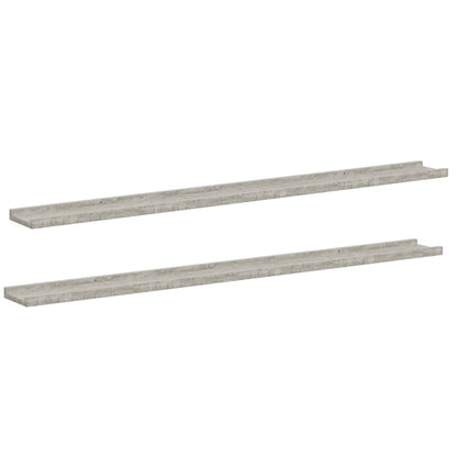 vidaXL Wall Shelves 2 pcs Concrete Grey 115x9x3 cm