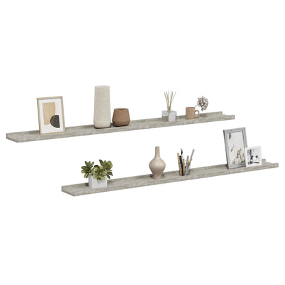 326703 vidaXL Wall Shelves 2 pcs Concrete Grey 115x9x3 cm