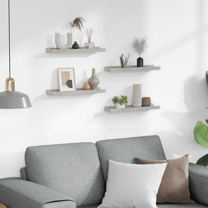 vidaXL Wall Shelves 4 pcs Concrete Grey 40x9x3 cm