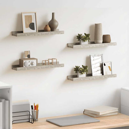 vidaXL Wall Shelves 4 pcs Concrete Grey 40x9x3 cm
