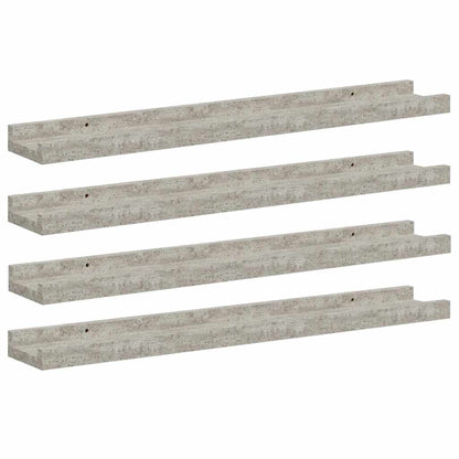 326705 vidaXL Wall Shelves 4 pcs Concrete Grey 60x9x3 cm