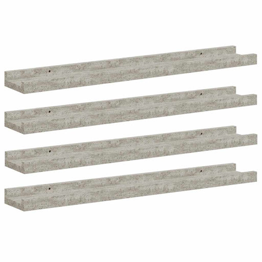 vidaXL Wall Shelves 4 pcs Concrete Grey 60x9x3 cm