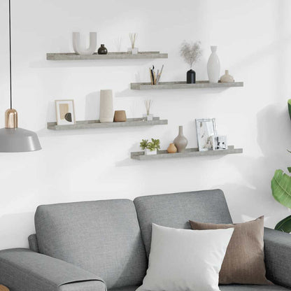 vidaXL Wall Shelves 4 pcs Concrete Grey 60x9x3 cm