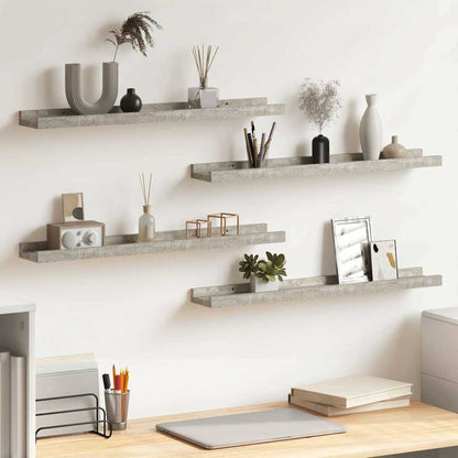 326705 vidaXL Wall Shelves 4 pcs Concrete Grey 60x9x3 cm