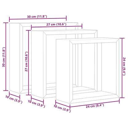 vidaXL Wall Cube Shelves 3 pcs White and Sonoma Oak