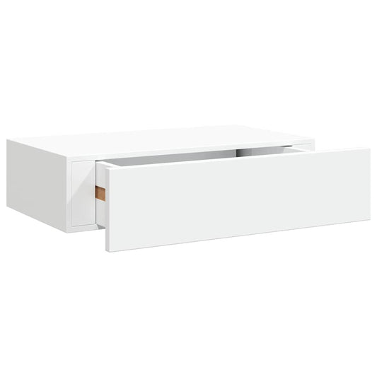 330241 vidaXL Wall-mounted Drawer Shelf White 40x23,5x10cm MDF