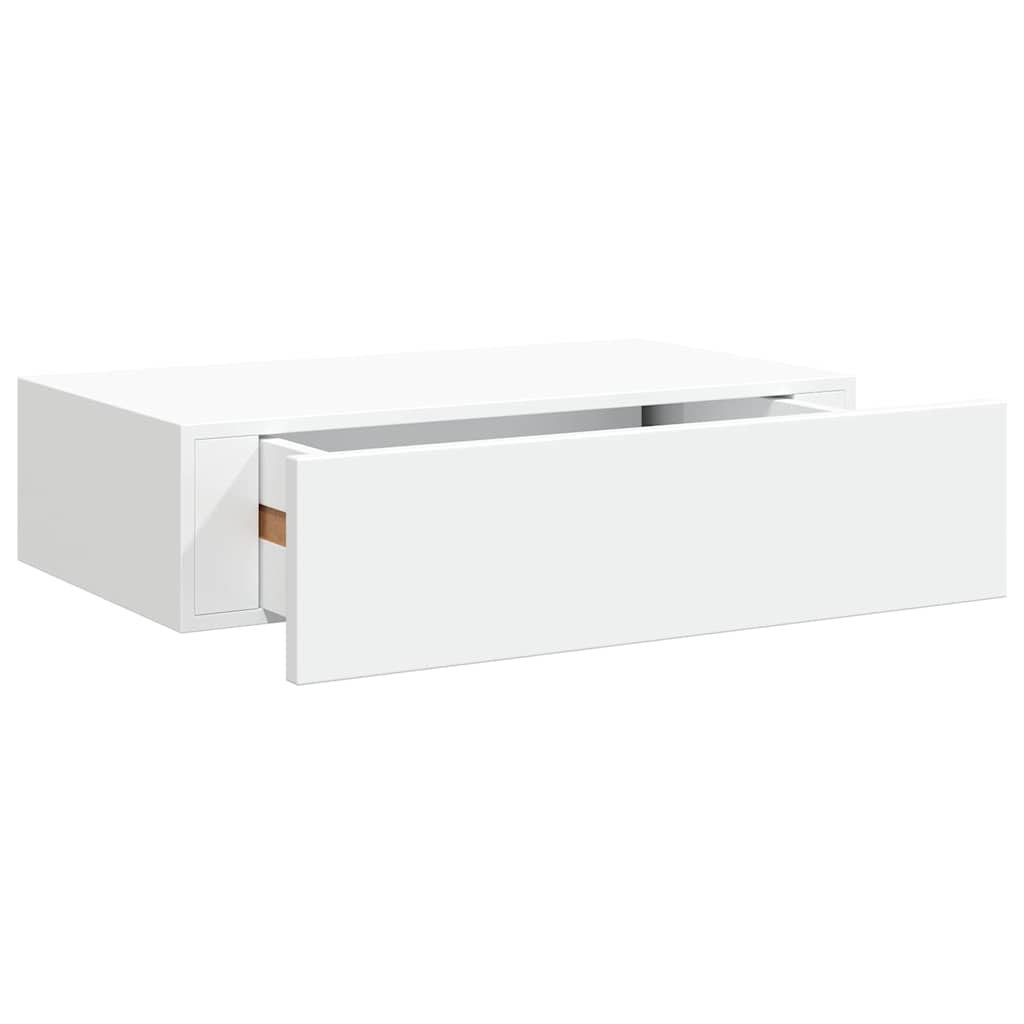 vidaXL Wall-mounted Drawer Shelf White 40x23.5x10 cm MDF