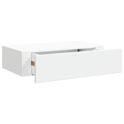 vidaXL Wall-mounted Drawer Shelf White 40x23.5x10 cm MDF