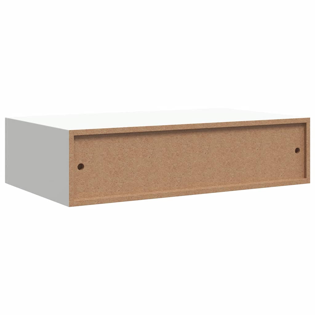 vidaXL Wall-mounted Drawer Shelf White 40x23.5x10 cm MDF