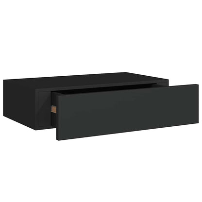 vidaXL Drawer Shelf | Black | MDF | Compact | Wall-Mounted Drawer Shelf