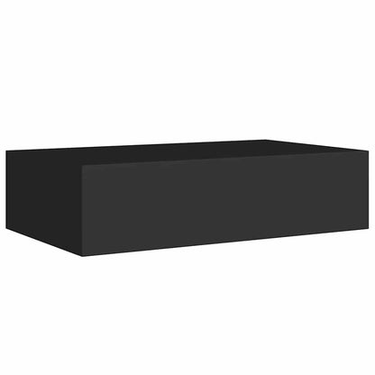 vidaXL Drawer Shelf | Black | MDF | Compact | Wall-Mounted Drawer Shelf
