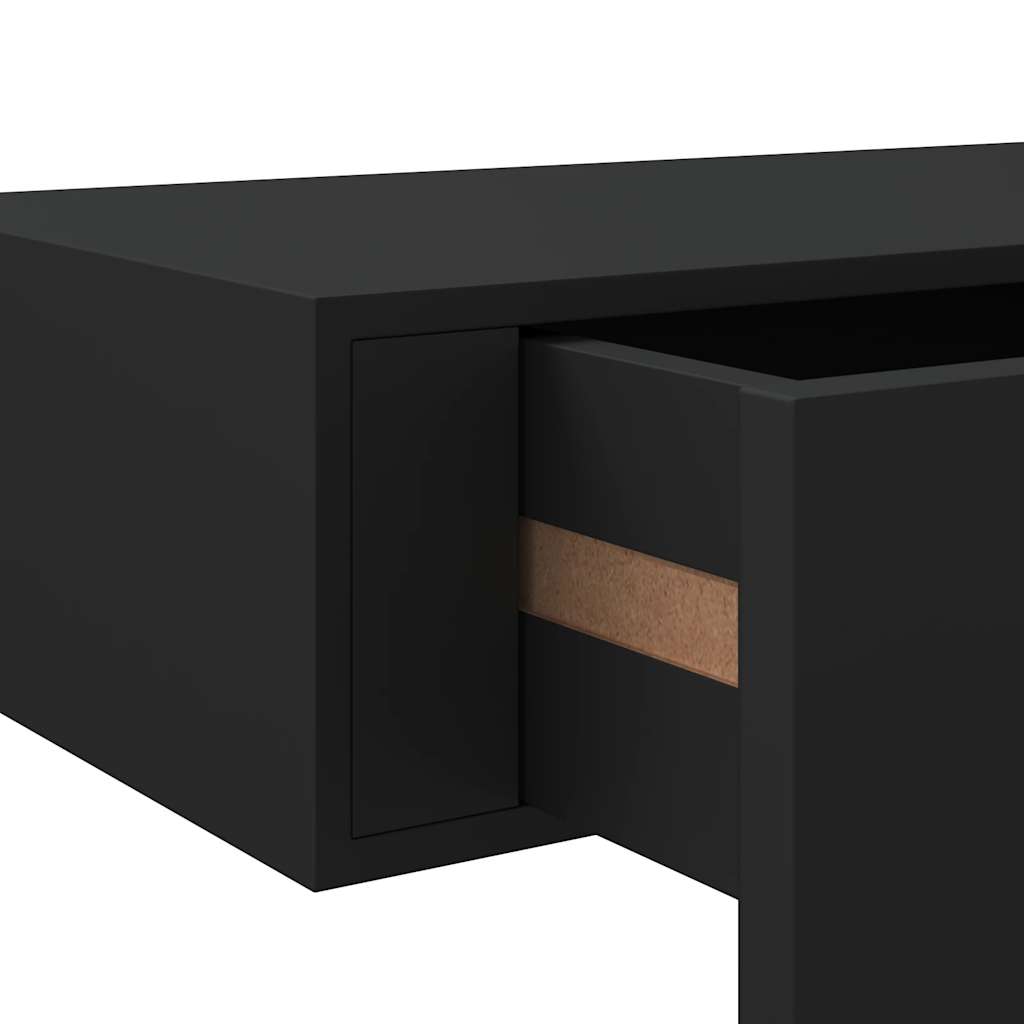 vidaXL Drawer Shelf | Black | MDF | Compact | Wall-Mounted Drawer Shelf