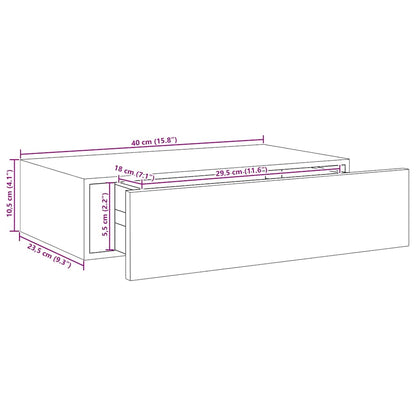 vidaXL Drawer Shelf | Black | MDF | Compact | Wall-Mounted Drawer Shelf