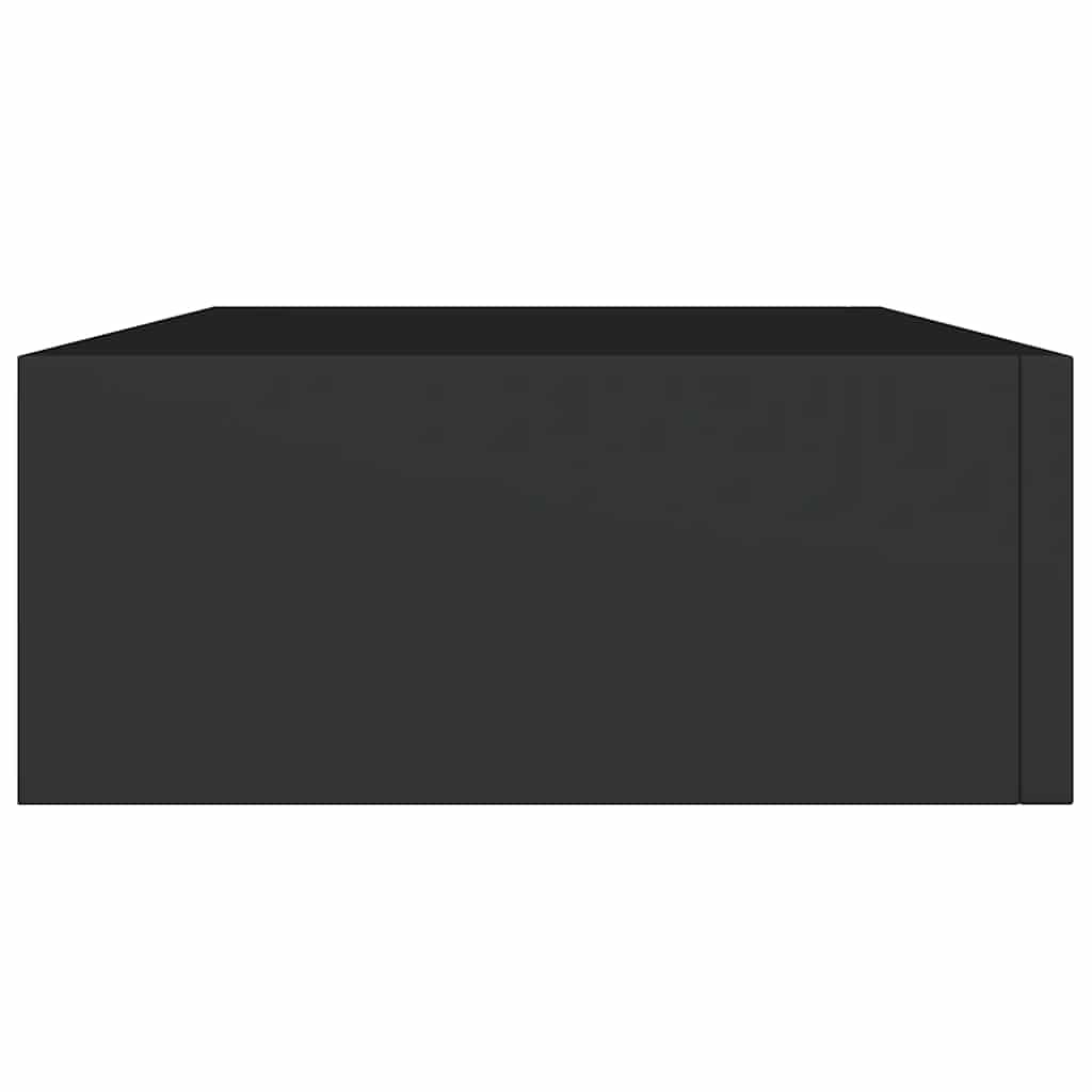 vidaXL Wall-mounted Drawer Shelves 2 pcs Black 40x23.5x10cm MDF