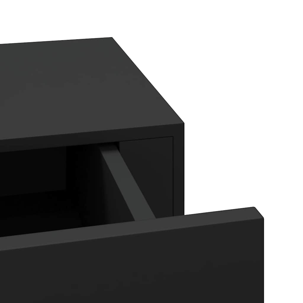 vidaXL Wall-mounted Drawer Shelves 2 pcs Black 40x23.5x10cm MDF
