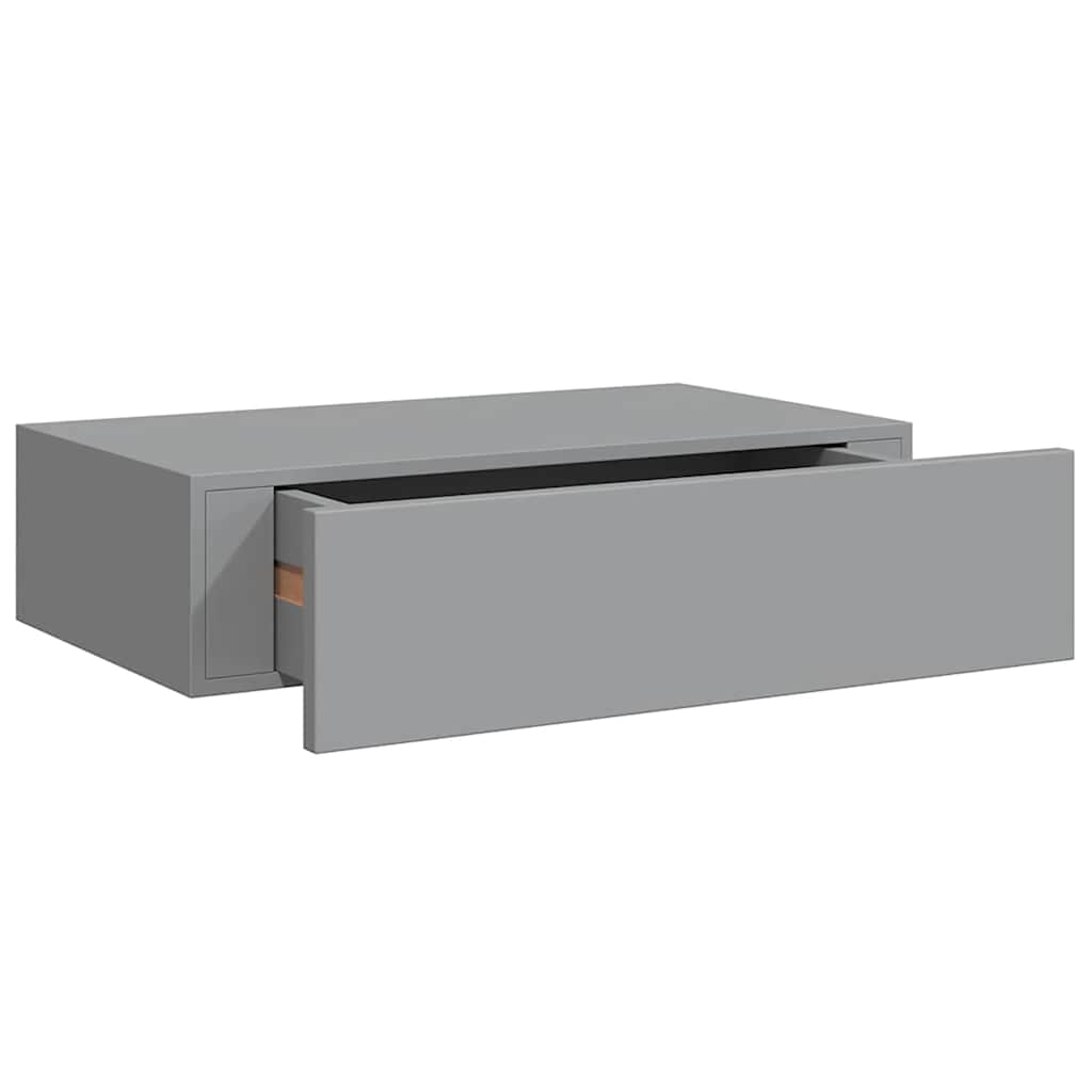 330245 vidaXL Wall-mounted Drawer Shelf Grey 40x23,5x10cm MDF