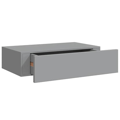 330245 vidaXL Wall-mounted Drawer Shelf Grey 40x23,5x10cm MDF