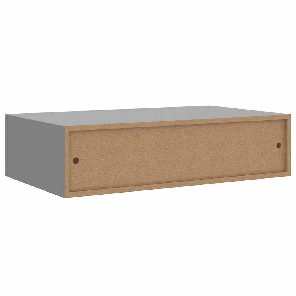 vidaXL Wall-mounted Drawer Shelves 2 pcs Grey 40x23.5x10cm MDF
