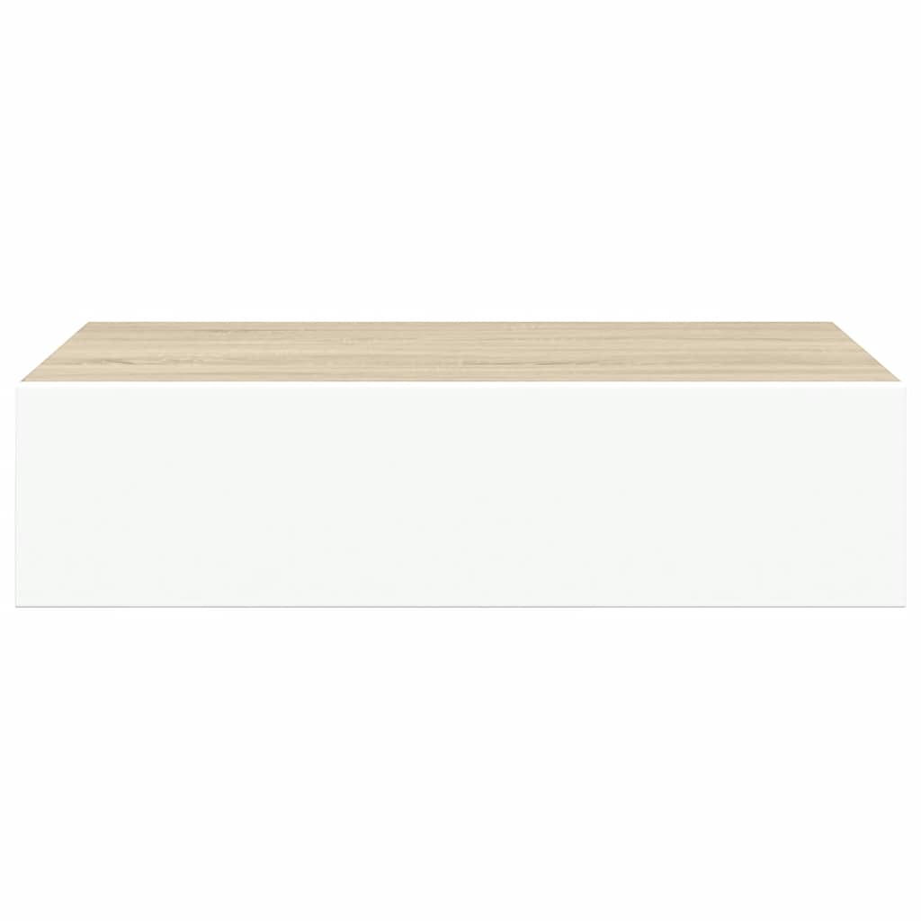 vidaXL Wall Drawer Shelves 2 pcs Oak and White 40x23.5x10cm MDF