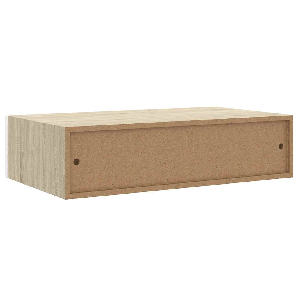vidaXL Wall Drawer Shelves 2 pcs Oak and White 40x23.5x10cm MDF