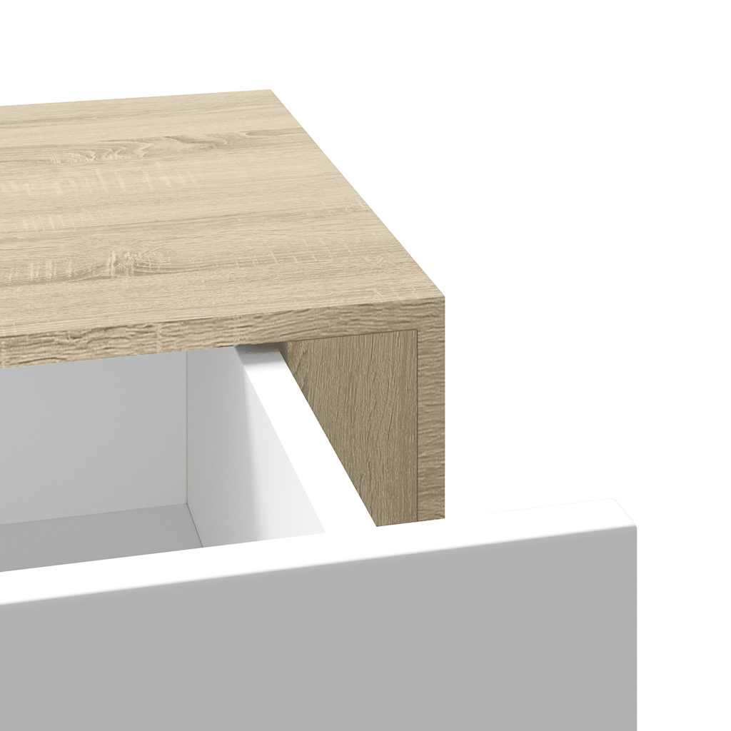 vidaXL Wall Drawer Shelves 2 pcs Oak and White 40x23.5x10cm MDF
