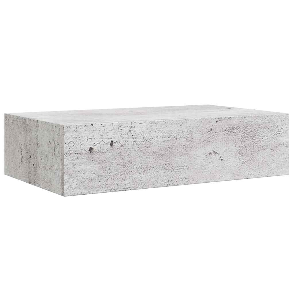 330251 vidaXL Wall-mounted Drawer Shelf Concrete Grey 40x23,5x10cm MDF
