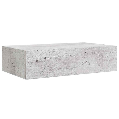 330251 vidaXL Wall-mounted Drawer Shelf Concrete Grey 40x23,5x10cm MDF