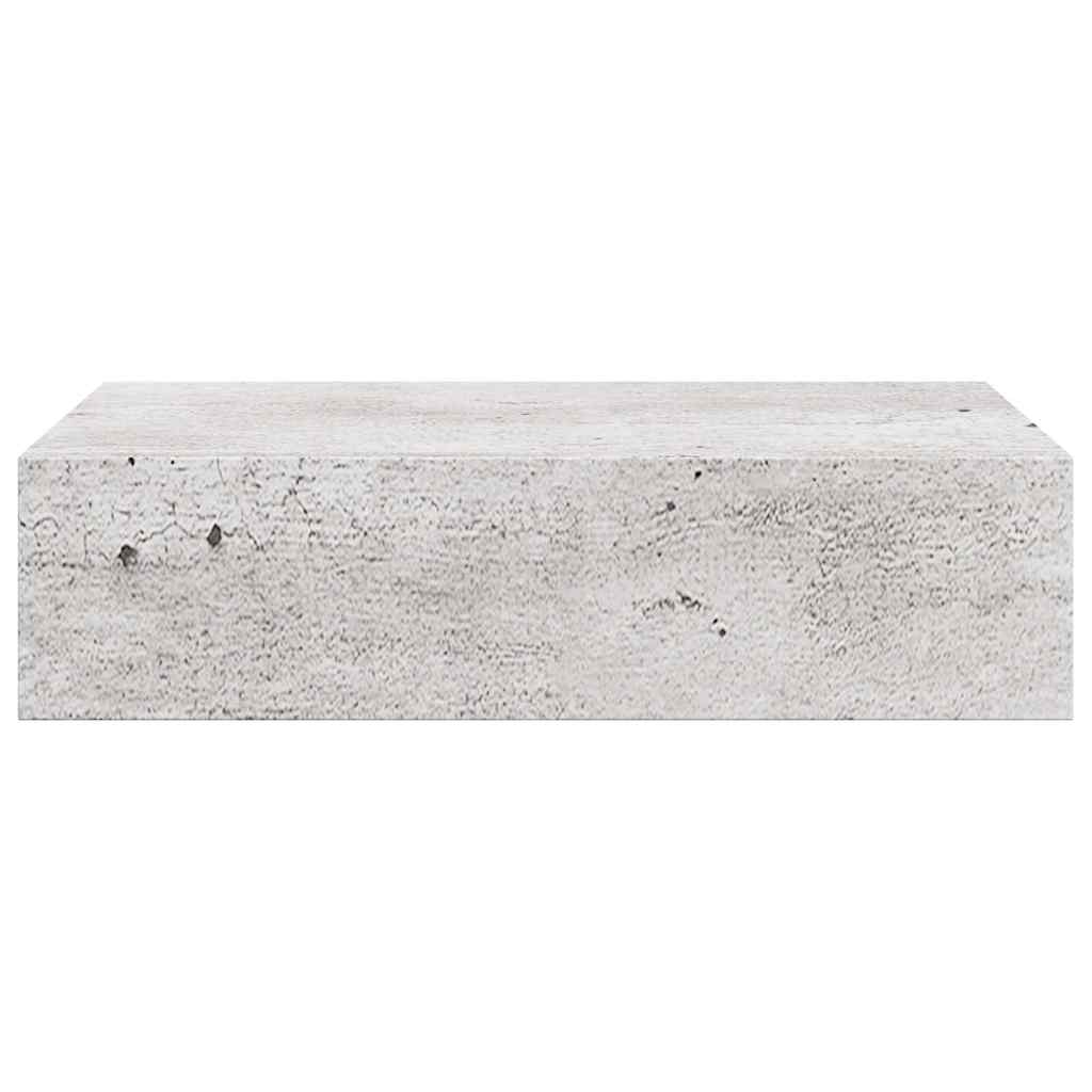 330251 vidaXL Wall-mounted Drawer Shelf Concrete Grey 40x23,5x10cm MDF