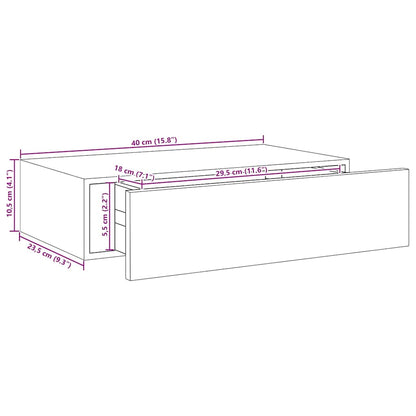 330251 vidaXL Wall-mounted Drawer Shelf Concrete Grey 40x23,5x10cm MDF