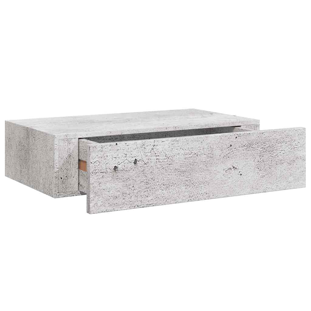 vidaXL Wall Drawer Shelves 2 pcs Concrete Grey 40x23.5x10cm MDF