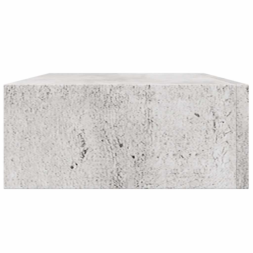 vidaXL Wall Drawer Shelves 2 pcs Concrete Grey 40x23.5x10cm MDF