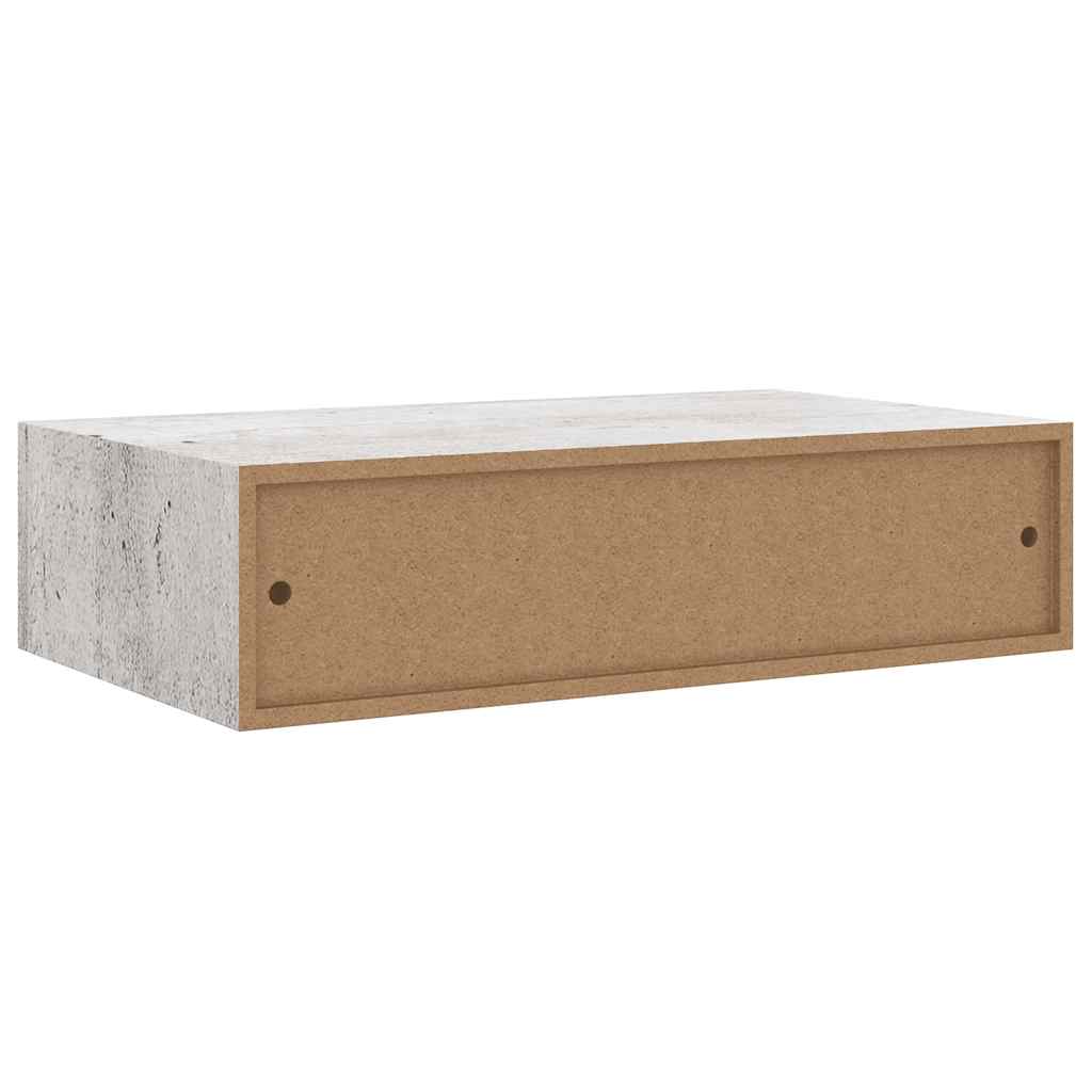 vidaXL Wall Drawer Shelves 2 pcs Concrete Grey 40x23.5x10cm MDF