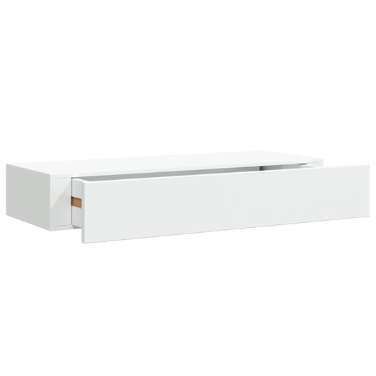 vidaXL Drawer Shelf | White | MDF, metal | Compact | Wall-Mounted Shelf