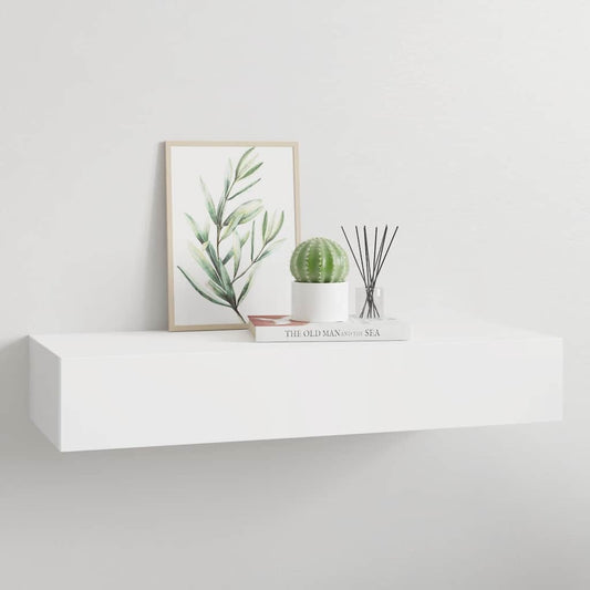 vidaXL Drawer Shelf | White | MDF, metal | Compact | Wall-Mounted Shelf