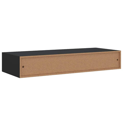 vidaXL Wall-mounted Drawer Shelf Black 60x23.5x10cm MDF