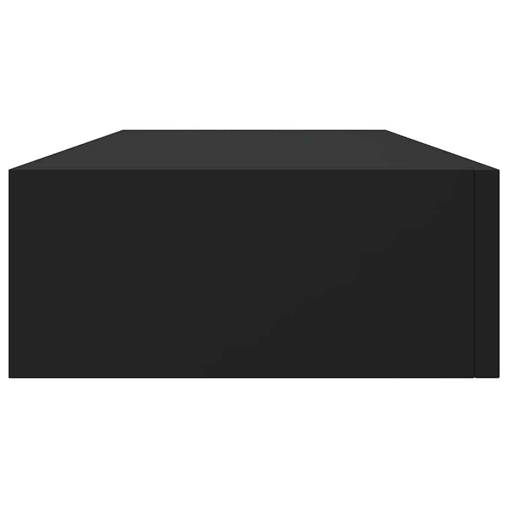 vidaXL Wall-mounted Drawer Shelves 2 pcs Black 60x23.5x10cm MDF