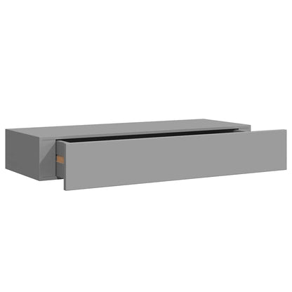 vidaXL Wall-mounted Drawer Shelf Grey 60x23.5x10cm MDF