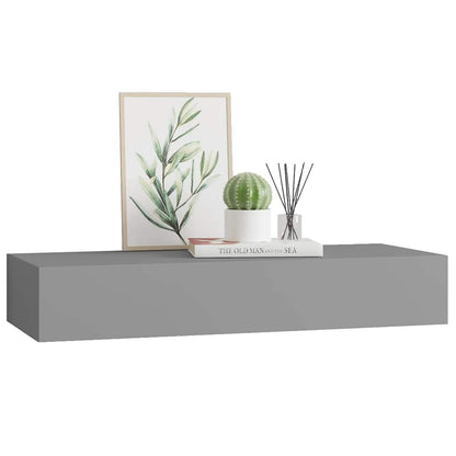 vidaXL Wall-mounted Drawer Shelf Grey 60x23.5x10cm MDF